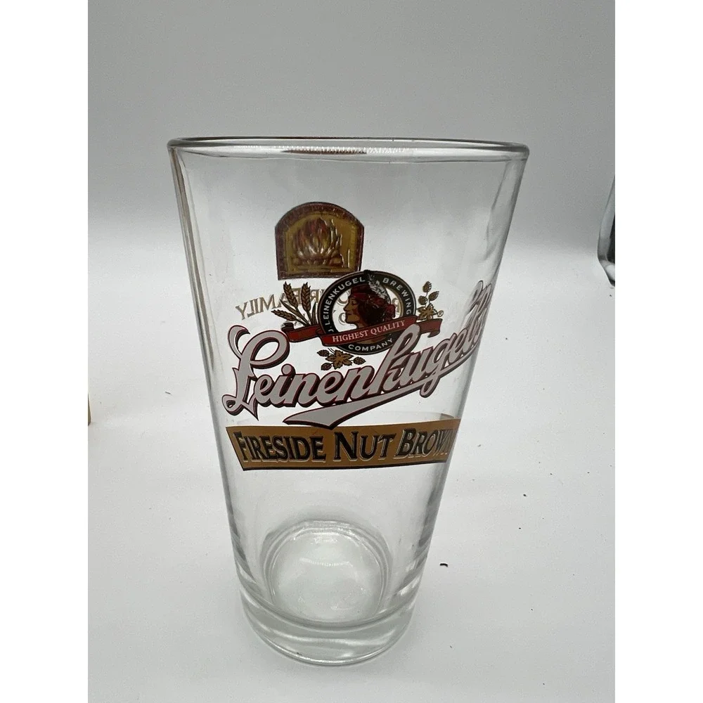 Leinenkugel's 16oz Fireside Nut Brown Shaker Pint Beer Glass Chippewa Falls‎ WI